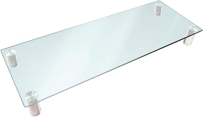 Monoprice 116356 Multimedia Riser Desktop Monitor Stand - Clear Glass, Large 30.8 x 11 Inches - Workstream Collection, 30.8" x 11.0"
