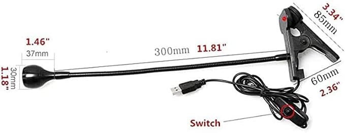 LED Desk Lamp Clip On Light,360°Flexible Gooseneck and Clamp Reading Light,Portable USB Powered Task Light with Clamp,Night Light Clip on for Desk, Bed Headboard and Computers Black
