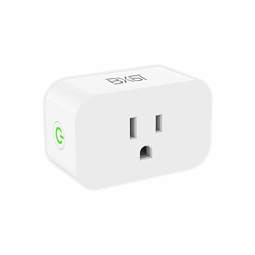 BXST Smart Plug, WiFi Smart Plugs Work with Alexa and Google Home, 15A/1800W Max, Smart Outlet Timer with APP Remote Control, Voice Control, 2.4GHz Wi-Fi, No Hub Required, CE FCC Listed, 1 Pack, White