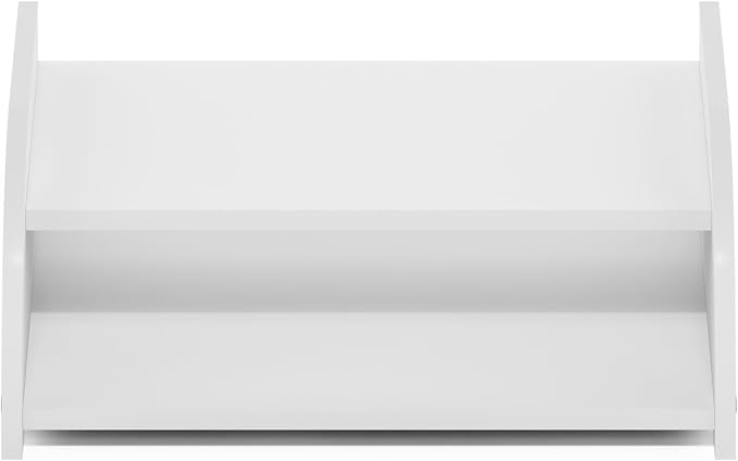 Furinno Classic 2-Tier Monitor Riser, Desk Organizers, Plain White | Low Profile Office Organization, Desk Top Book Shelf, for Office Supplies, Office Desk Accessories