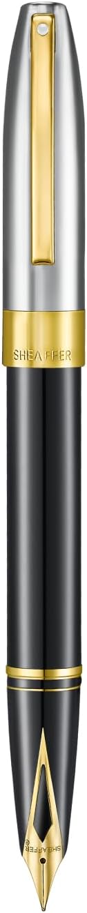 Sheaffer Legacy 9065 Fountain Pen, Medium Nib, Black Tuxedo Medalist Finish with 14KT PVD Gold Trim, Includes Custom Leather Pouch & Luxury Gift Box