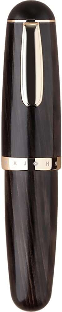 Majohn Q1 Fountain Pen Medium Nib Black Wood, Little Fat Man Eyedropper Filling Pocket Pen Large Capacity