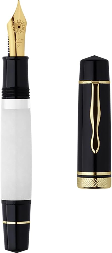 erofa Majohn P139 NO.8 Fine Nib Piston Fountain Pen with Box, Brass Piston System Large Capacity Writing Pen