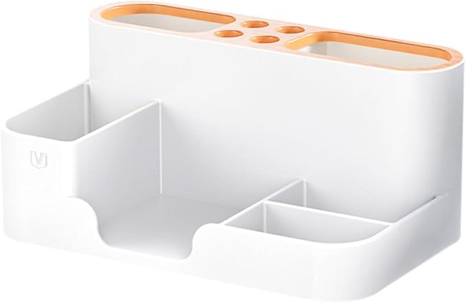 YARNOW Plastic Desktop Storage Box Organizer for Office and Cosmetics, Lightweight and Solid Pencil Holder with Avant-garde Design, Simple and Clean Style for Desktop Use