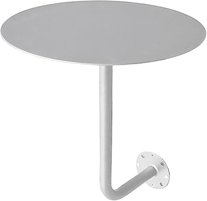 Wall-Mounted Small Round Table for Cafe, Dessert Shop & Home - 3.0MM Thick Iron Metal Anti-Deformation, Space-Saving(White,35x45x20cm)
