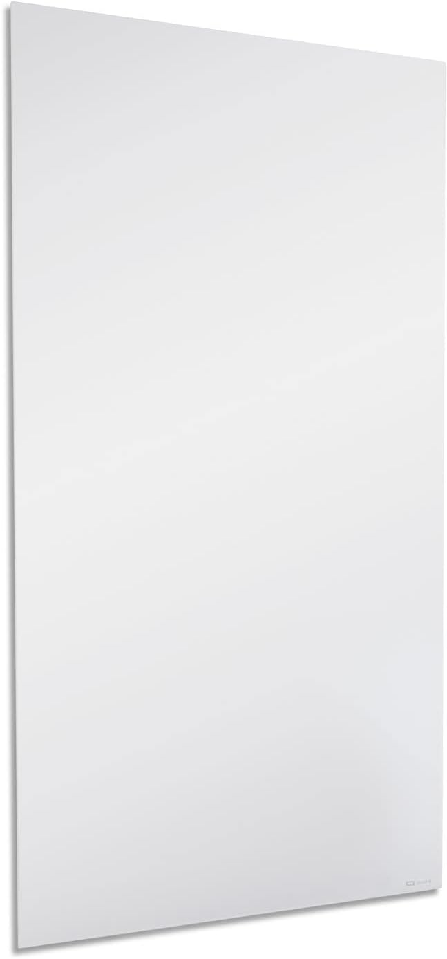 Quartet Whiteboard, Magnetic Dry Erase White Board, Glass 42" x 74" Vertical-Only, Frameless, InvisaMount, White (Q014274IMW)