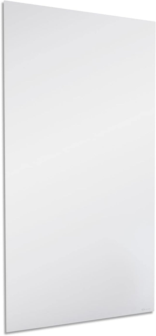 Quartet Whiteboard, Magnetic Dry Erase White Board, Glass 42" x 74" Vertical-Only, Frameless, InvisaMount, White (Q014274IMW)