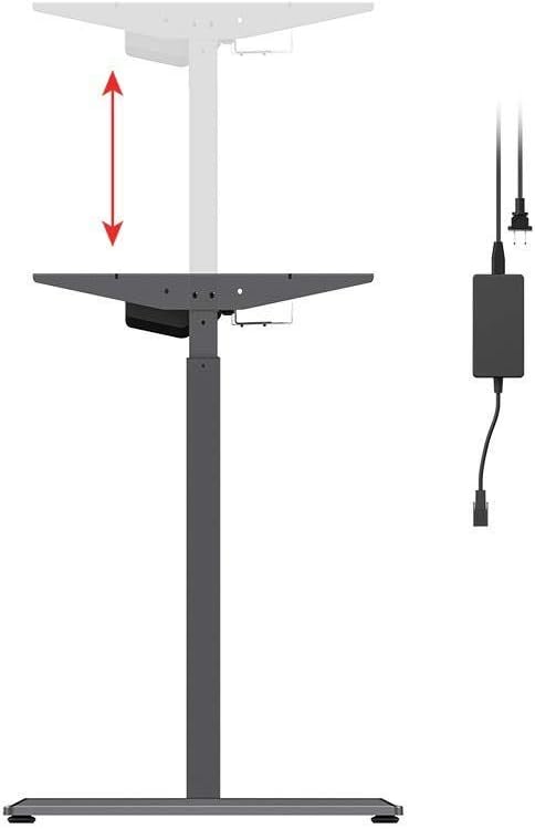 Monoprice Height Adjustable Sit-Stand Riser Table Desk Frame - Black with Electric Single Motor, Compatible with Desktops from 39 Inches Up to 63 Inches Wide - Workstream Collection