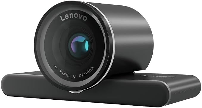 Lenovo QHD Webcam, AI Noise Cancellation and Enhanced Image Quality, 2K Resolution, 2X Digital Zoom, Physical Privacy Shutter, Directional Microphone, Teams Certified, Black