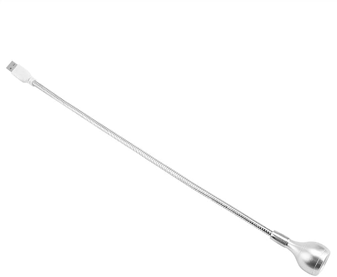USB LED Desk Lamp Flexible Neck Portable Light for Home Office Study Silver Warm White 1W (Warm Light)