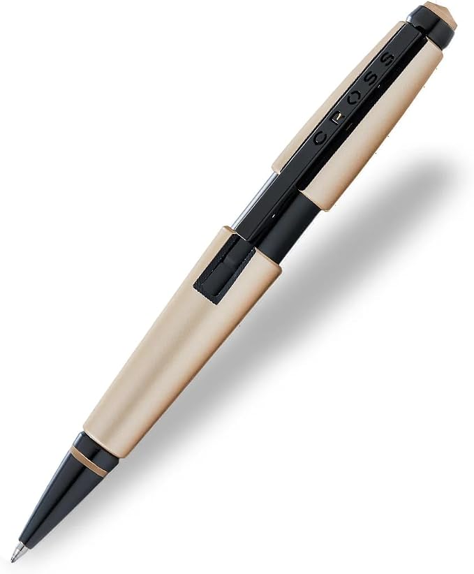 Cross Edge™ Matte Hazelnut Lacquer Rollerball Pen with Contrasting PVD Appointments