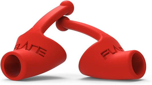 Flare Calmer Kids | Ear Plugs Alternative | Daily Noise Relief | Sound Sensitivity | Stress Relief | No Muffling | Improve Wellbeing | Comfy, Reusable, Soft Silicone Earplugs | Earplugs | Red
