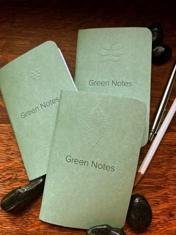 New Leaf Green Notes™ Memo Books, Sustainably Designed, 100% Recycled Paper, Chestnut Embossed Cover, Blank Pages, 3.5" x 5.5", 3 Books Per Pack