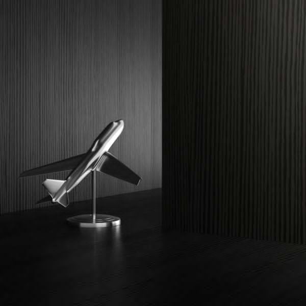 Mobili Fiver, Riccardo Floating nightstand, Ashwood Black, 17.7" x 9.8" x 6.1 ", Melamine-Finished, Modern Bedside Table, End Table, Italian Furniture