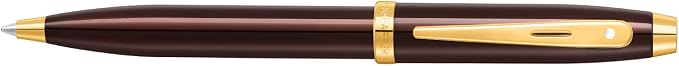 Sheaffer Gift 100 9370 Ballpoint Pen Glossy Coffee Brown with PVD Gold Tone Trim | Coffee Brown Ball Pen | Premium Pen Gift Set