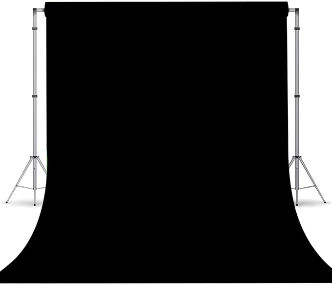 Black Photo Backdrop for Photoshoot,Photo Backdrop Curtain,Perfect Black Backdrops for Party Portrait Photoshoots Video Studio 5x7ft