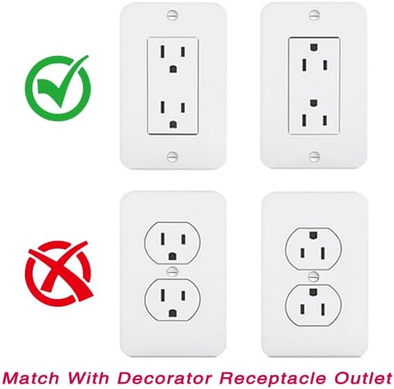 Outlet Shelf Wall Holder with Cord Storage, Decorator Receptacle Plug Shelf for Wall Outlet, Cable Organizer for Bathroom, Kitchen,Bedroom, HomePod Mini/Toothbrush/Google Home/Phone(Decora)