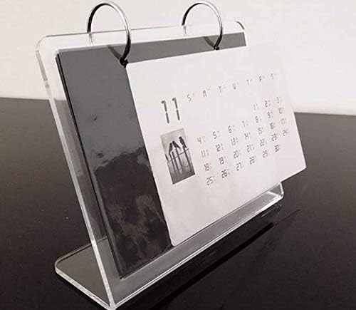 Leoyoubei 13 Page 6x8 Photo Frame Flip Photo Album on Stand,Acrylic Sign Holder 26 Photos Desktop Double Sided Display Advertising Paper Portrait Calendar Menu Beverage Ad Card (V Type