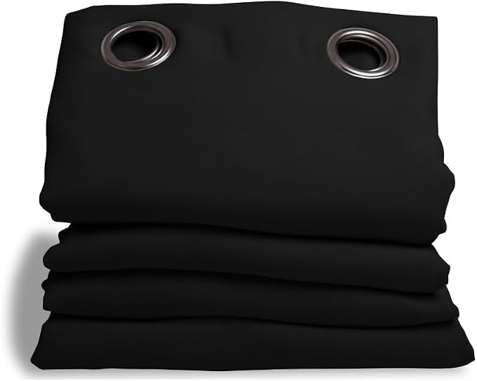 Moondream DecibelControl™ 3-in-1 Soundproof Curtain | Noise Reduction | Thermal Insulation | 100% Blackout | Patented Technology | Made in Europe | Grommet | 55" W x 84" L | Black - Deep Black MC710