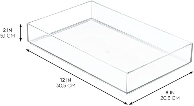 iDesign Clear Drawer Organizer | Plastic Tray, Makeup Storage, Bathroom Vanity, Dresser or Desk