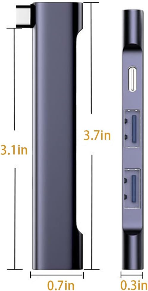 USB C Hub for Laptop, Portable USB C Splitter Multiport Adapter with Type-C Charging Port and USB 3.0 Port for MacBook Pro/Air, Surface Pro, Keyboard, Flash Drive