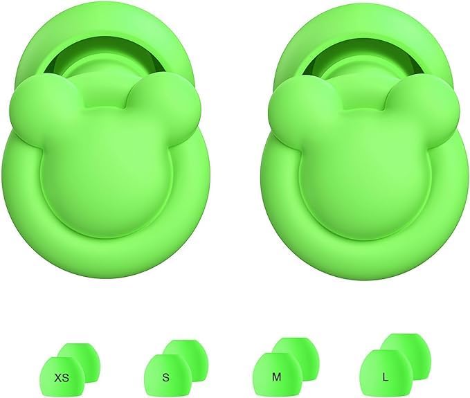 Ear Plugs for Sleeping Noise Reduction, Noise Cancelling, Hearing Protection Ear Plugs for Sleep, snoring, Study, Super Soft with 8 Ear Tips in XS/S/M/L (Green, One Size)