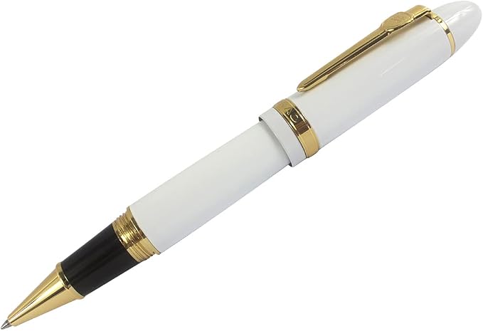 Jinhao 159 Rollerball Pens Heavy Big Pen Gold Trim 3 Pieces in 3 Colors (Red, White, Blue)