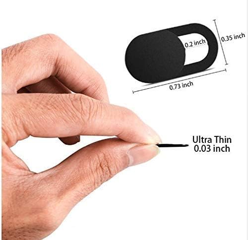Ultra-Slim Laptop Camera Cover Slide | 0.03 Inch Thick | Upholds Digital Privacy | Compatible with Mobiles, Tablets, Desktops & Laptops | Classic Black - 3 Pack