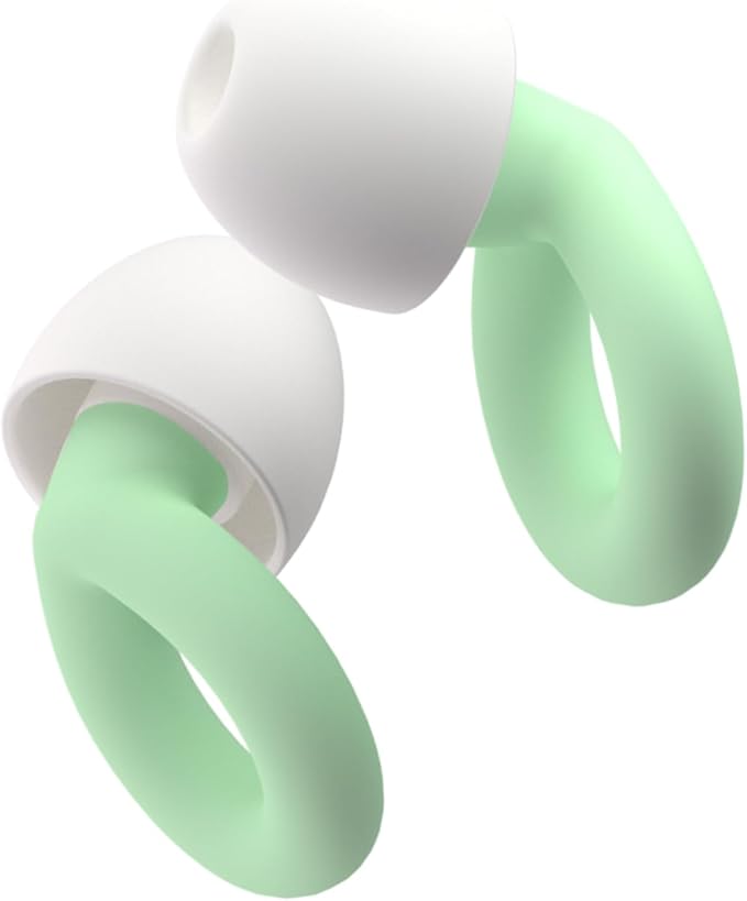 Silicone Ear Plugs for Noise Reduction, Reusable Ear Plugs for Sleeping Noise Cancelling, Concerts, Motorcycle, Travel & Hearing Protection NRR 33dB - 8 Ear Tips in XS/S/M/L, Green