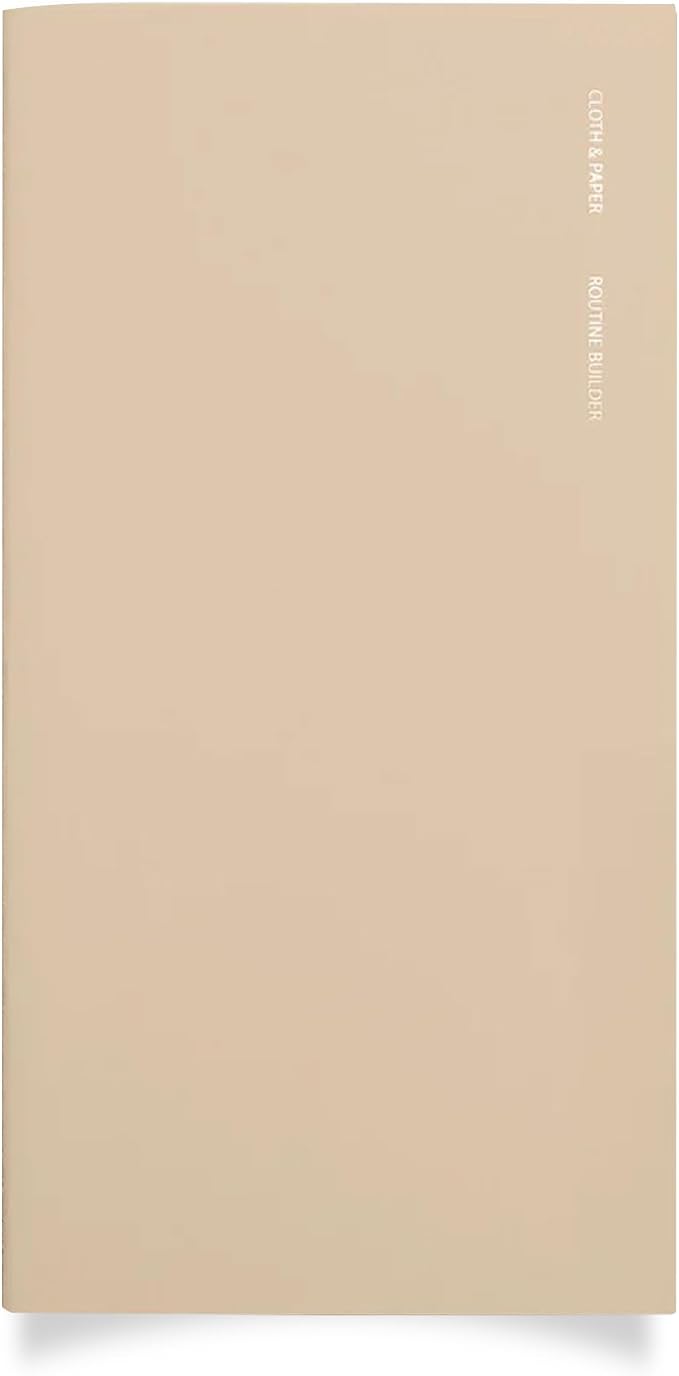 Cloth & Paper Travel Notebook | Routine Builder Planner – Beignet | A5 Slim Habit Tracker Notebook 4.3" x 8.3" | Routine Planner for Habit Tracking, Goals & Daily Productivity – Soft Touch Cover