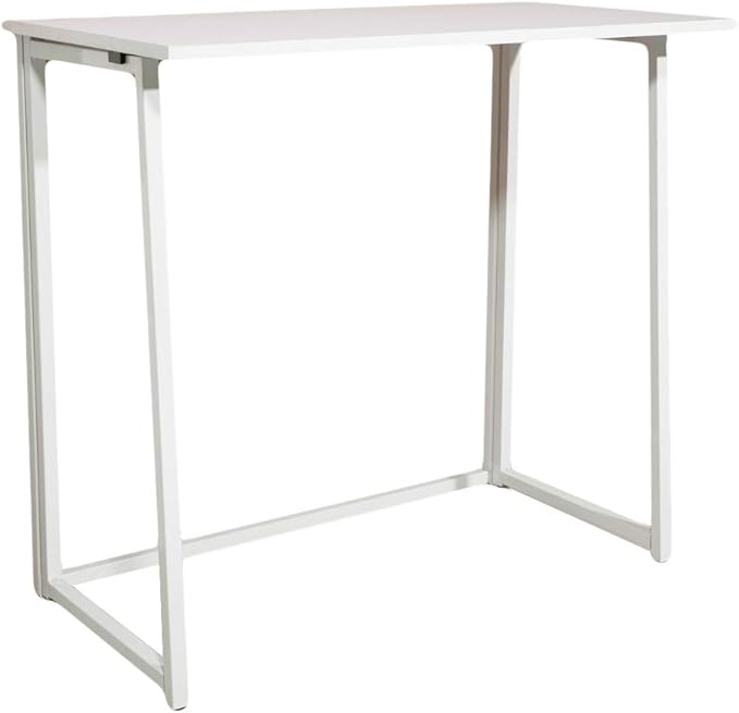 amopacorp Folding Desk, Foldable 31.5" for Small Spaces, Portable Desk for Bedroom, Home Office, Small Table for Camping, Traveling, Space Saving, Easy Assembly, White