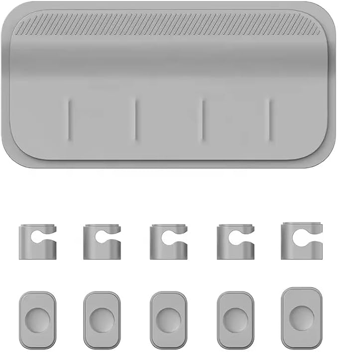 Magnetic Cable Organizer (Minimalist) | Premium Silicone Desktop Cord Management Set | Versatile Magnetic Clips for Home, Office & Workspace | Strong Adhesion, Tidy Desk Solution (Gray)