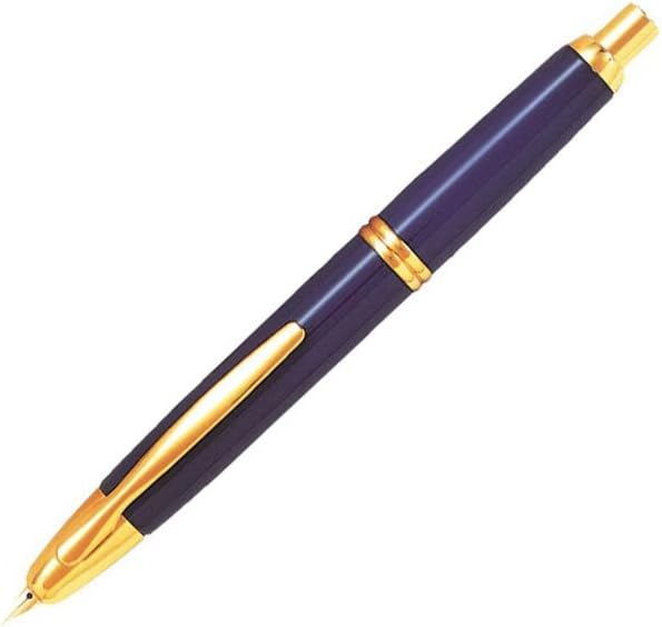 PILOT Vanishing Point Collection Refillable & Retractable Fountain Pen, Blue Barrel with Gold Accents, Blue Ink, Broad Nib (60366)