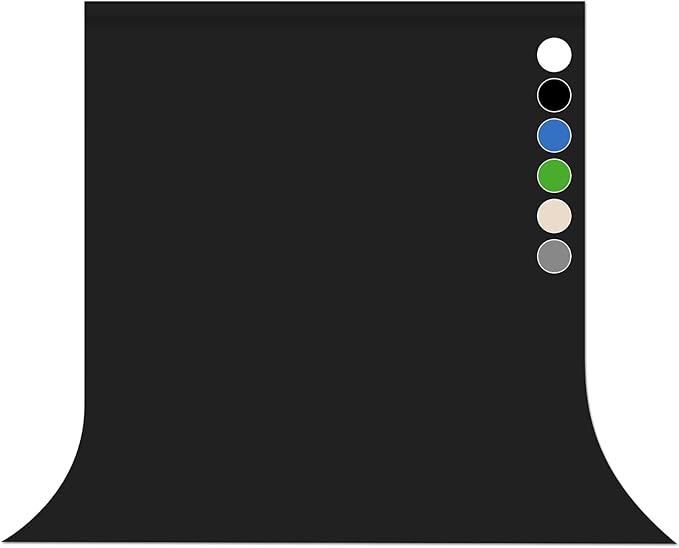 Black Backdrop Virtual Black Background Sheet Fabric Wrinkle Resistance Photo Background for Photo Studio Shooting Props 6x9FT