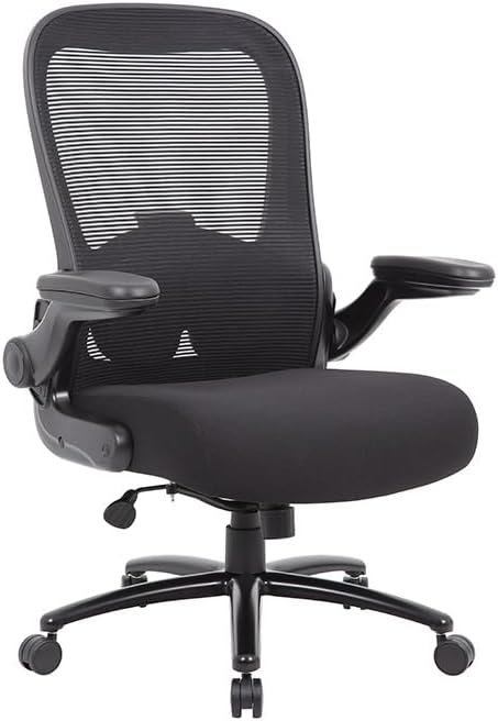 BOSS Heavy Duty Flip Arm Mesh Task Chair – Big & Tall Ergonomic Office Chair