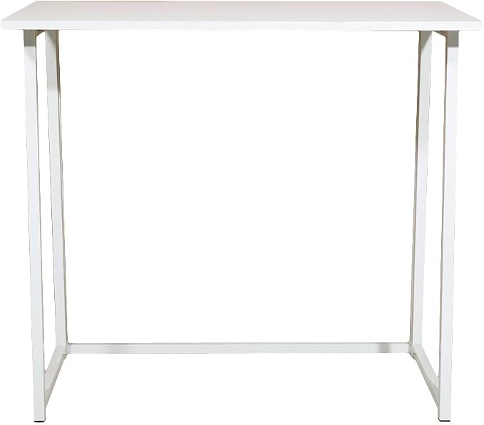 Simple Collapsible Computer Desk,Folding Computer Desk for Small Spaces,Space-Saving Home Office Desk, Laptop Table, Writing Desk, Compact Study Reading Table,White