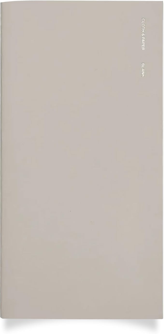 Cloth & Paper Travel Notebook | Blank Notebook – Angora | A5 Slim Writing Journal 4.3" x 8.3" | Unlined Notebook for Writing, Sketching, Creative Planning, Journaling & Notes – Soft Touch Cover