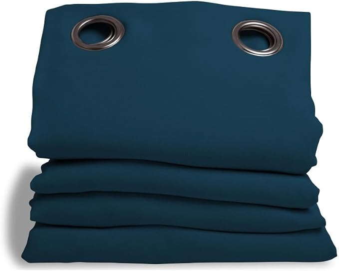 Moondream DecibelControl™ 3-in-1 Soundproof Curtain | Noise Reduction | Thermal Insulation | 100% Blackout | Patented Technology | Made in Europe | Grommet | 55" W x 63" L | Blue - Air Force MC56