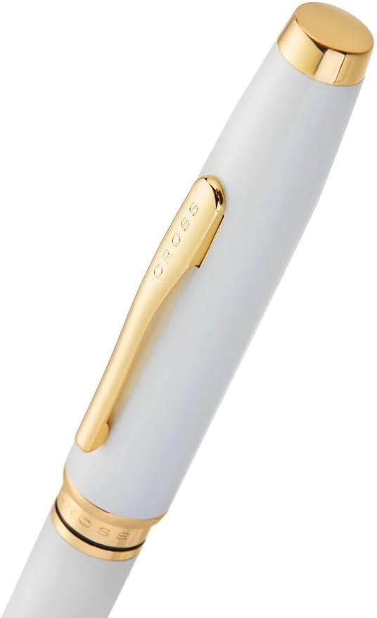 Cross Coventry Pearl White Lacquer & Gold PVD Appointments Ballpoint Pen - Refillable Pen for Smooth Writing - Professional, Elegant Accessory - Black Ink - Long-Lasting Use - Desk Essential