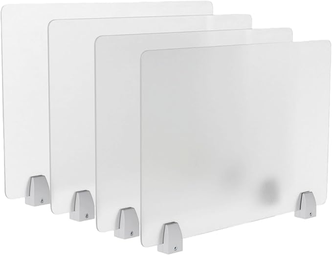 tonchean 4-Piece Desk Dividers Office Privacy Partitions, Privacy Desk Panel Protective,Table Divider with Clamps for Offices, Schools,Call Centers Workstation- 23.6“L x 15.8”W