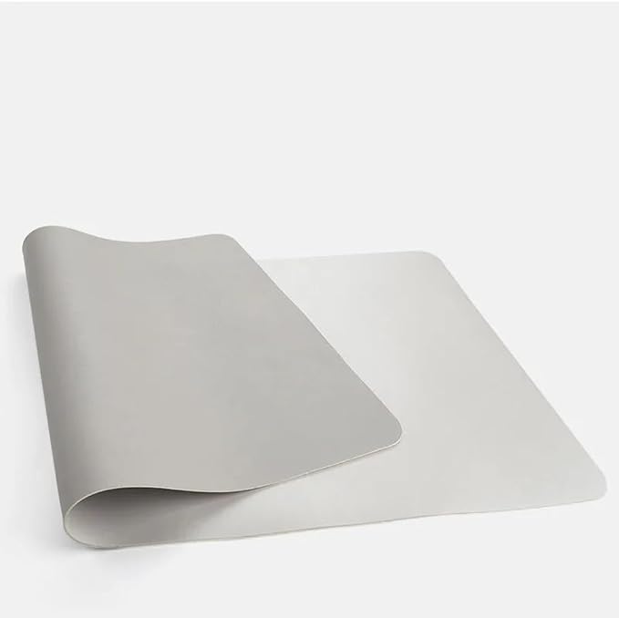 Leather Desk Pad Dual-Sided Office Desk Mat Waterproof,Large Table Cover Protector Smooth Mouse Pad Writing Gaming Mat for Laptop Keyboard (Grey White,27.5x15.7in/70x40cm)