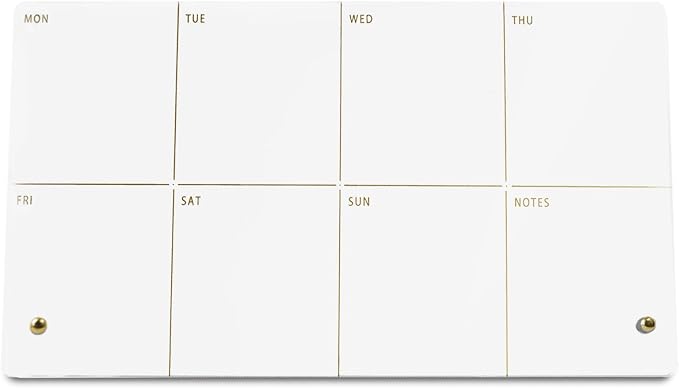 Weekly Planner Dry Erase Board for Desk,Acrylic Desktop Weekly Planner Whiteboard with Stand,12"X6"-Small, Dry Erase Weekly to Do List White Board for Home Office School-ZMZL-W-1530