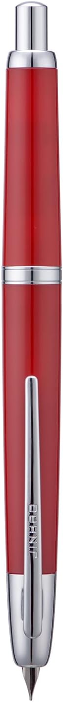 Jinhao 20 Press Fountain Pen, Palace Red Retractable Fine Nib with Ink Converter Set (Silver Clip)