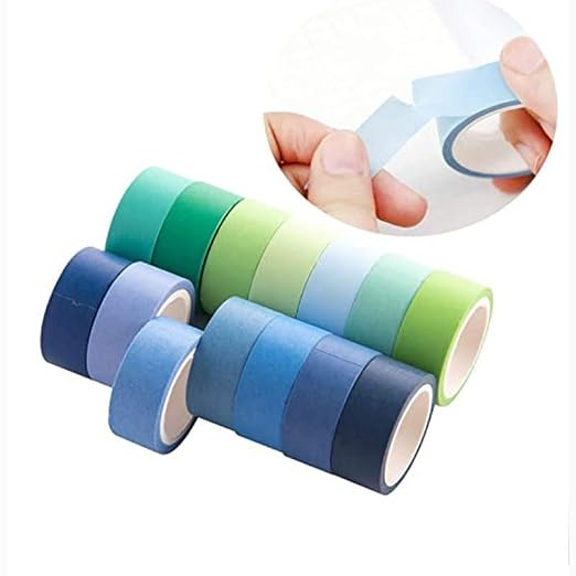 emmoolife 60 Rolls Washi Tape Set 15mm Wide Rainbow Colored Painters Masking Tape Supplies Writable Cute Colorful Decorative Craft Tape for Scrapbook DIY, Planner, Arts, Labeling and Color-Coding