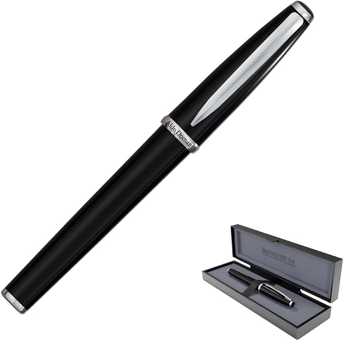 Monteverde USA Aldo Domani Rollerball Pen - Black, Smooth Writing, Italian-Inspired Design