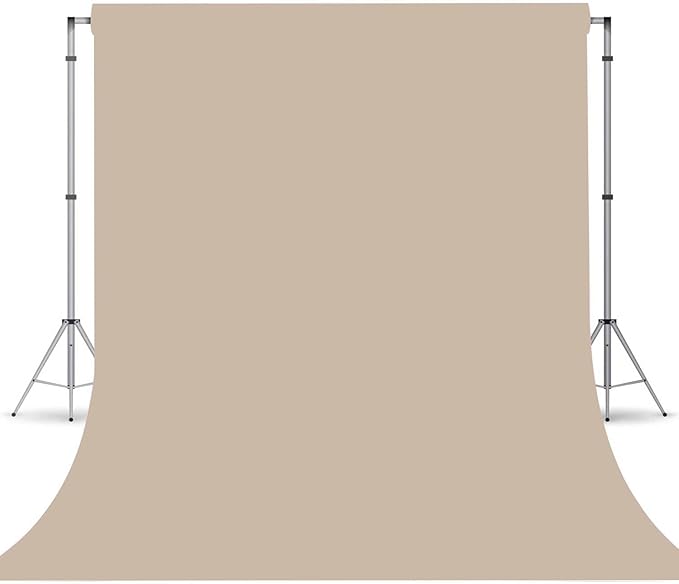 Beige Photo Backdrop,Photo Booth Portrait Photography Backdrops,Studio Beige Backdrop for Photoshoot Streaming Video Shooting 10x10ft
