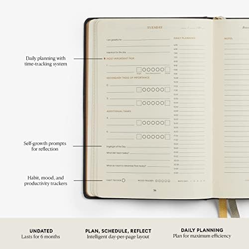 Intelligent Change 3-Month Productivity Planner Tools for Time-Management and Mindfulness, Tear-Out To-Do List, A5 Undated Quarterly Planner, Gray