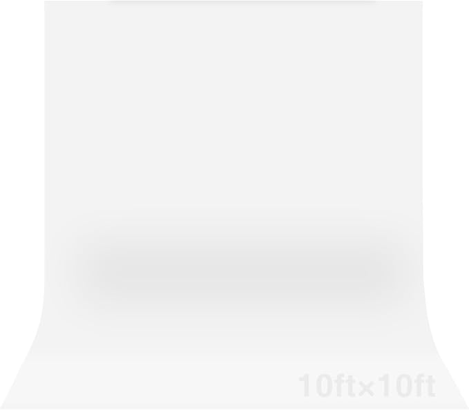White Backdrop for Photoshoot 10x10ft (WxH), White Backdrop Curtain Backdrop for Photography Polyester Collapsible Background Screen for Portrait, Product Video, Pet, Photo Studio