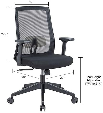 Global Industrial Mesh Task Chair with Seat Slider, Fabric, Black
