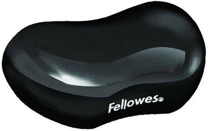 Fellowes Wrist Rest - Crystals Gel Wrist Rest with Non Slip Rubber Base - Ergonomic Mouse Mat Wrist Support, Keyboard Wrist Rest for Computer, Laptop, Home Office Use - Black